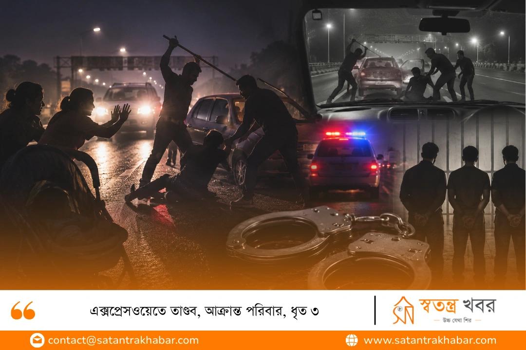 এক্সপ্রেসওয়েতে তাণ্ডব, আক্রান্ত পরিবার, ধৃত ৩