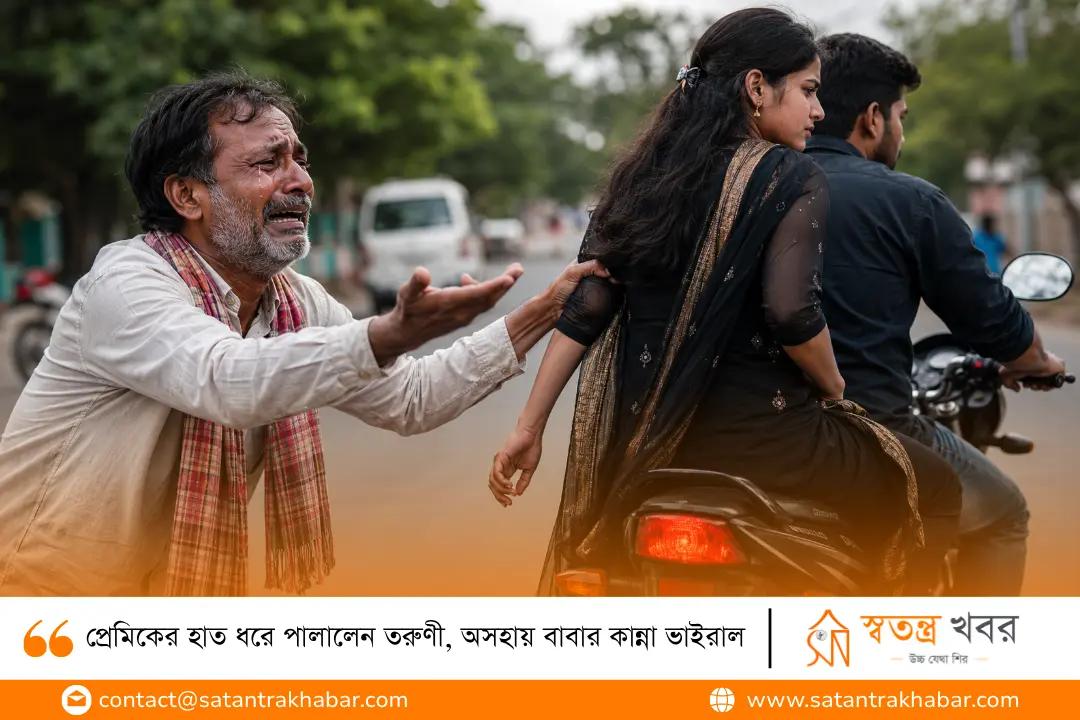 প্রেমিকের হাত ধরে পালালেন তরুণী, অসহায় বাবার কান্না ভাইরাল