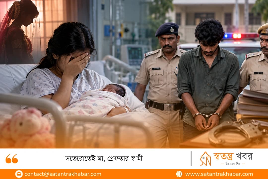 সতেরোতেই মা, গ্রেফতার স্বামী