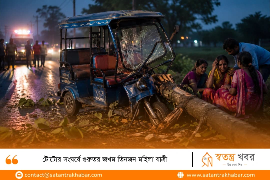 টোটোর সংঘর্ষে গুরুতর জখম তিনজন মহিলা যাত্রী
