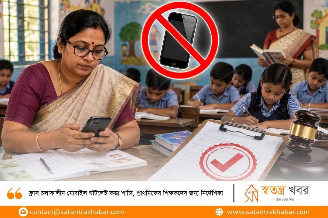 ক্লাস চলাকালীন মোবাইল ঘাঁটলেই কড়া শাস্তি, প্রাথমিকের শিক্ষকদের জন্য নির্দেশিকা 