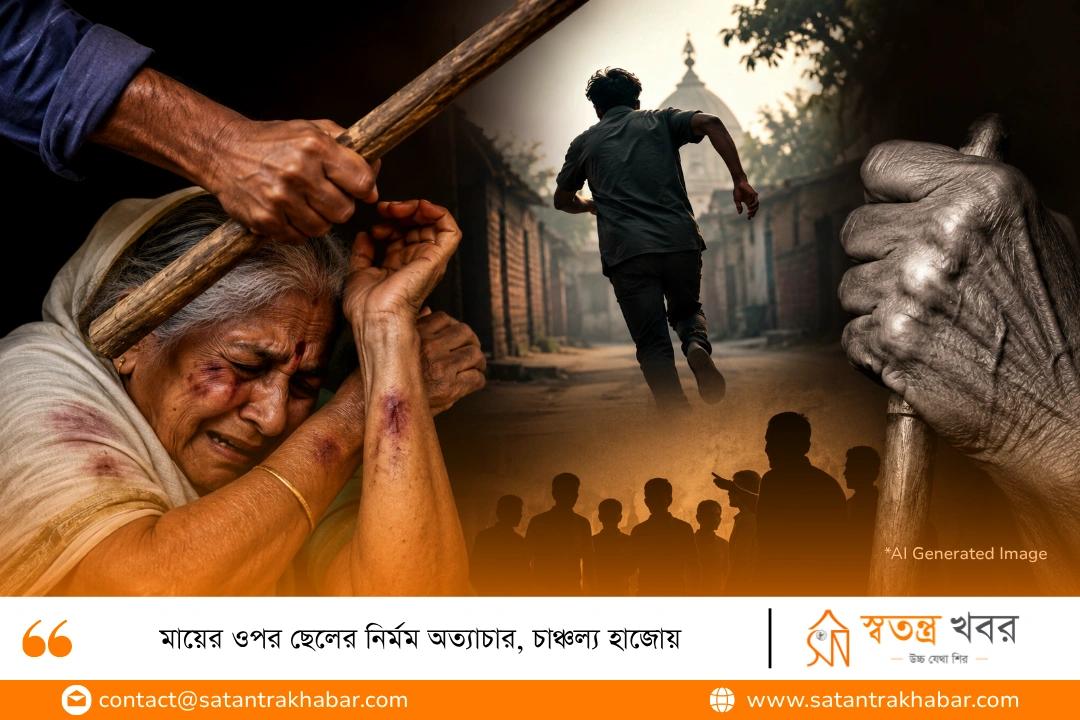 মায়ের ওপর ছেলের নির্মম অত্যাচার, চাঞ্চল্য হাজোয়