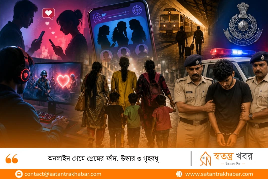 অনলাইন গেমে প্রেমের ফাঁদ, উদ্ধার ৩ গৃহবধূ