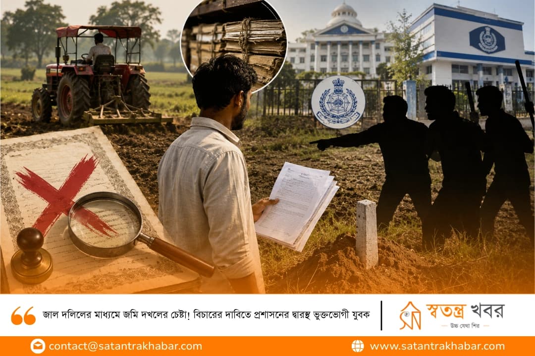 জাল দলিলের মাধ্যমে জমি দখলের চেষ্টা! বিচারের দাবিতে প্রশাসনের দ্বারস্থ ভুক্তভোগী যুবক
