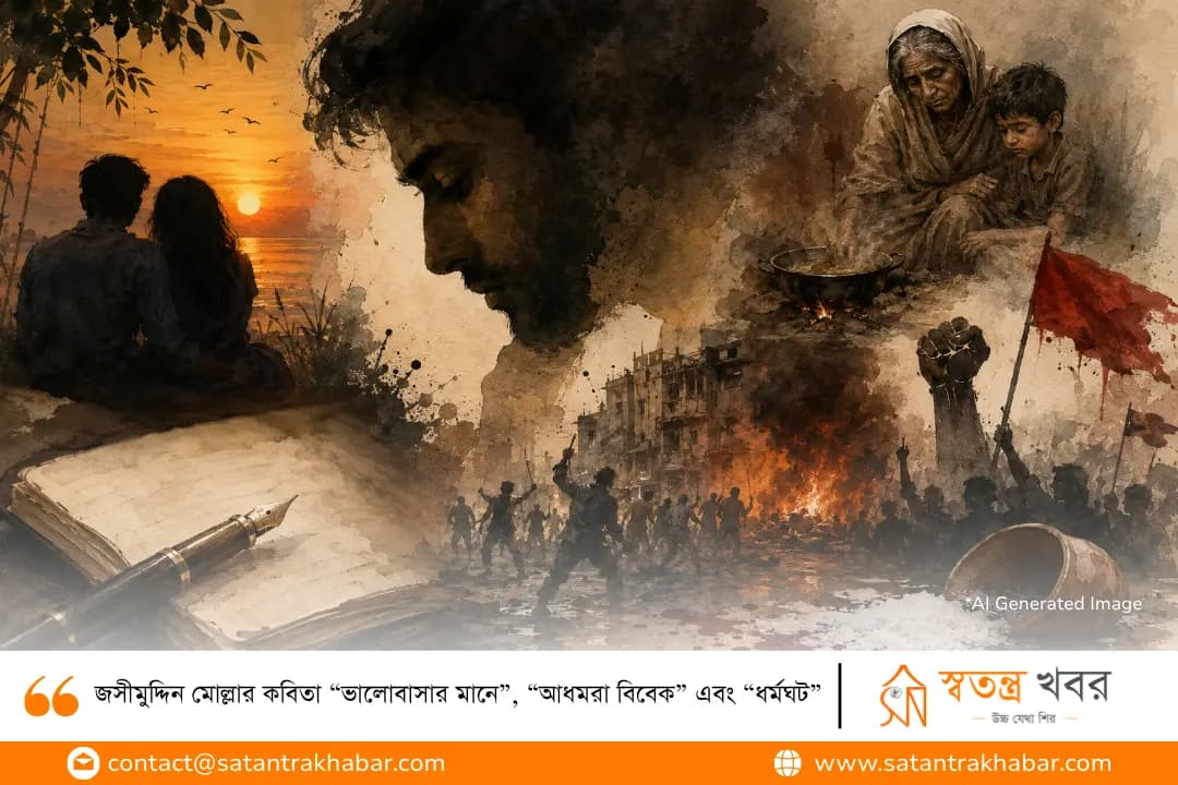 জসীমুদ্দিন মোল্লার কবিতা “ভালোবাসার মানে”, “আধমরা বিবেক” এবং “ধর্মঘট”