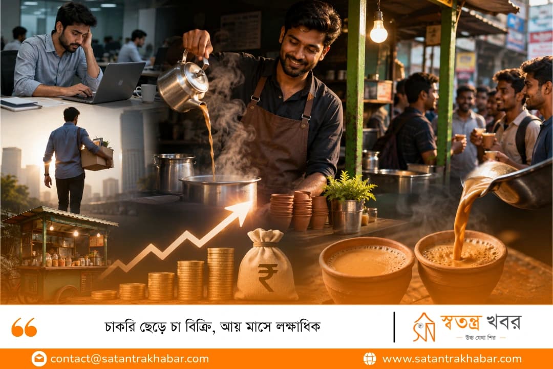 চাকরি ছেড়ে চা বিক্রি, আয় মাসে লক্ষাধিক