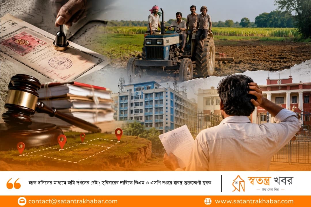 জাল দলিলের মাধ্যমে জমি দখলের চেষ্টা! সুবিচারের দাবিতে ডিএম ও এসপি দপ্তরে দ্বারস্থ ভুক্তভোগী যুবক