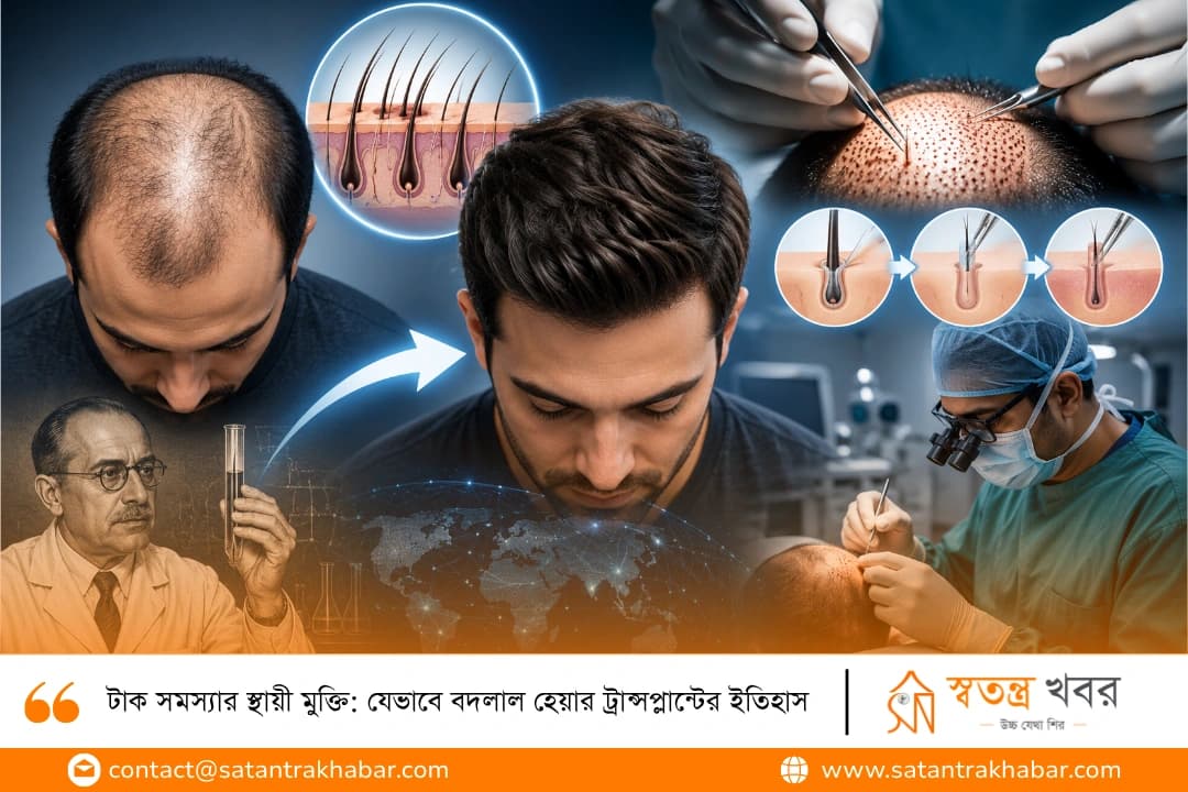 টাক সমস্যার স্থায়ী মুক্তি: যেভাবে বদলাল হেয়ার ট্রান্সপ্লান্টের ইতিহাস