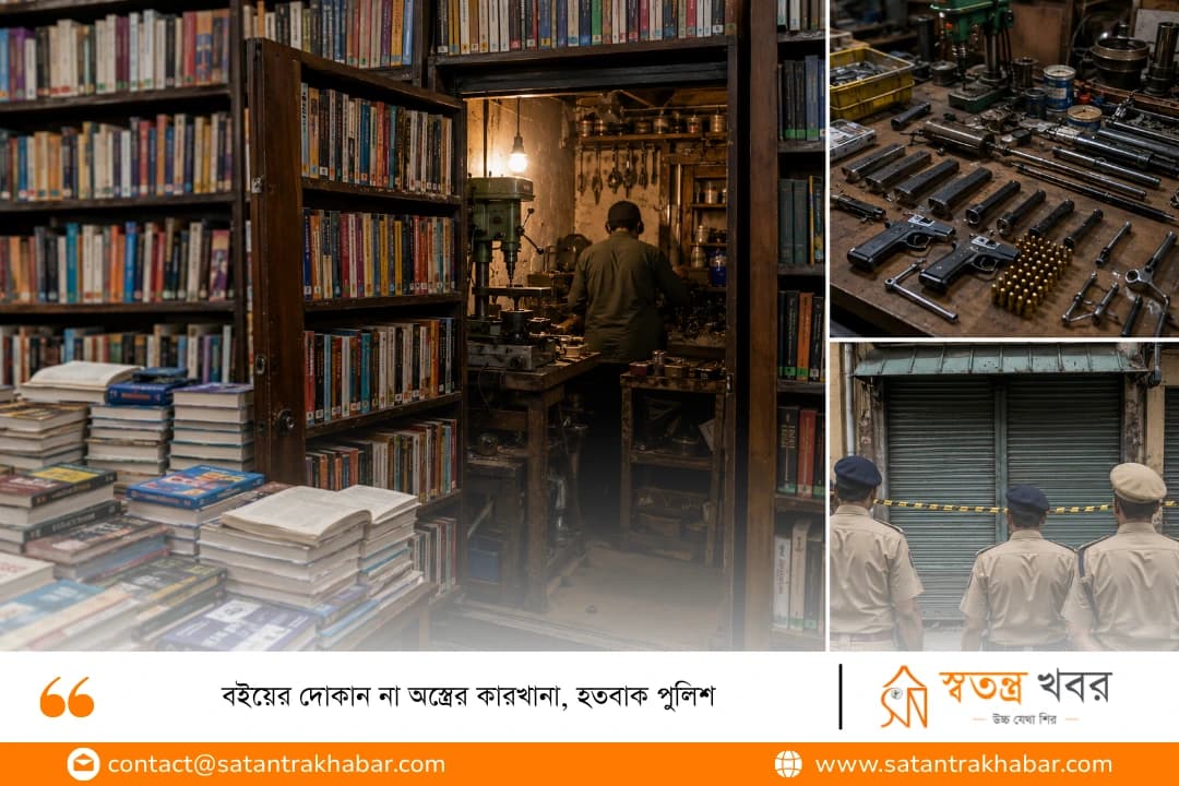 বইয়ের দোকান না অস্ত্রের কারখানা, হতবাক পুলিশ