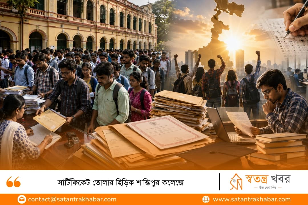 সার্টিফিকেট তোলার হিড়িক শান্তিপুর কলেজে