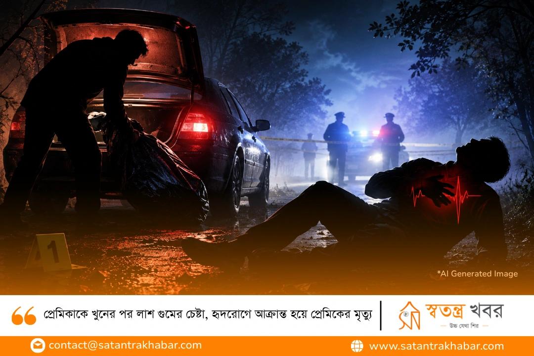 প্রেমিকাকে খুনের পর লাশ গুমের চেষ্টা, হৃদরোগে আক্রান্ত হয়ে প্রেমিকের মৃত্যু
