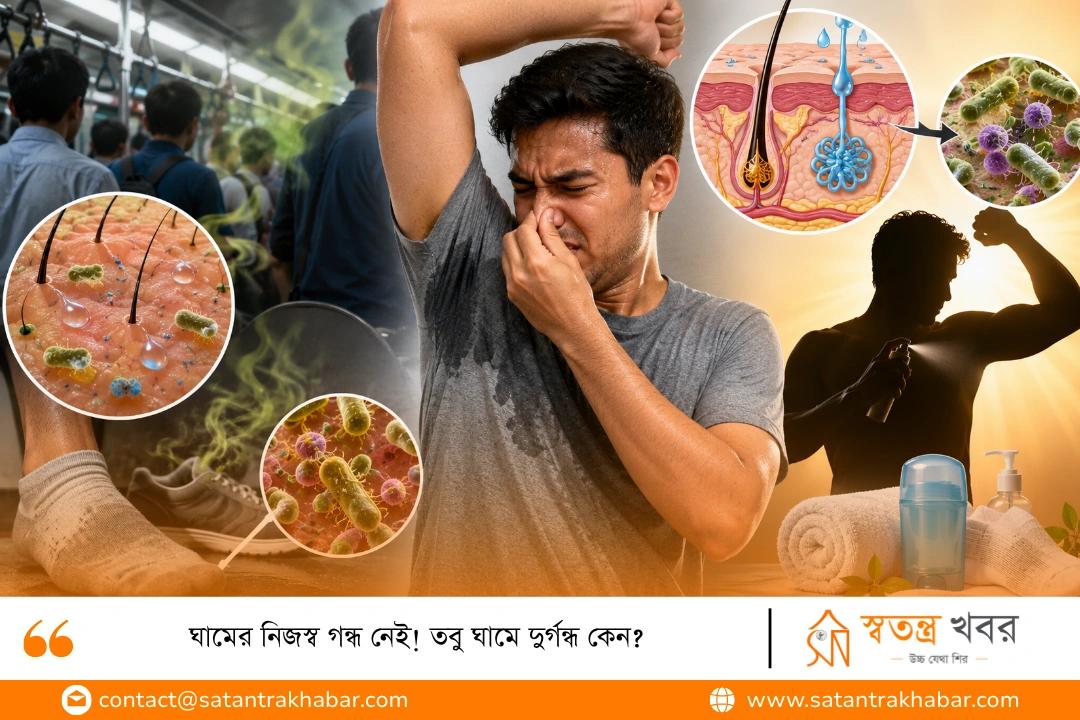 ঘামের নিজস্ব গন্ধ নেই! তবু ঘামে দুর্গন্ধ কেন? 