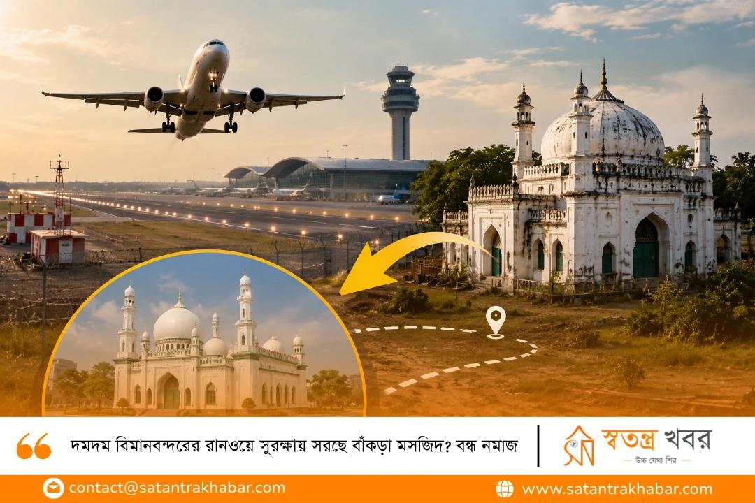 দমদম বিমানবন্দরের রানওয়ে সুরক্ষায় সরছে বাঁকড়া মসজিদ? বন্ধ নমাজ