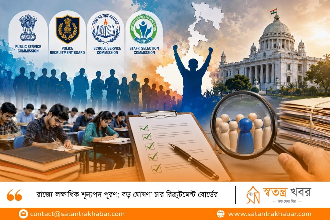 রাজ্যে লক্ষাধিক শূন্যপদ পূরণ: বড় ঘোষণা চার রিক্রুটমেন্ট বোর্ডের