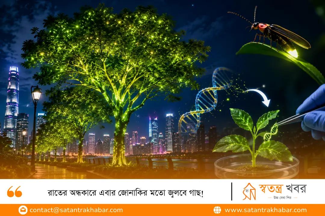 রাতের অন্ধকারে এবার জোনাকির মতো জ্বলবে গাছ!