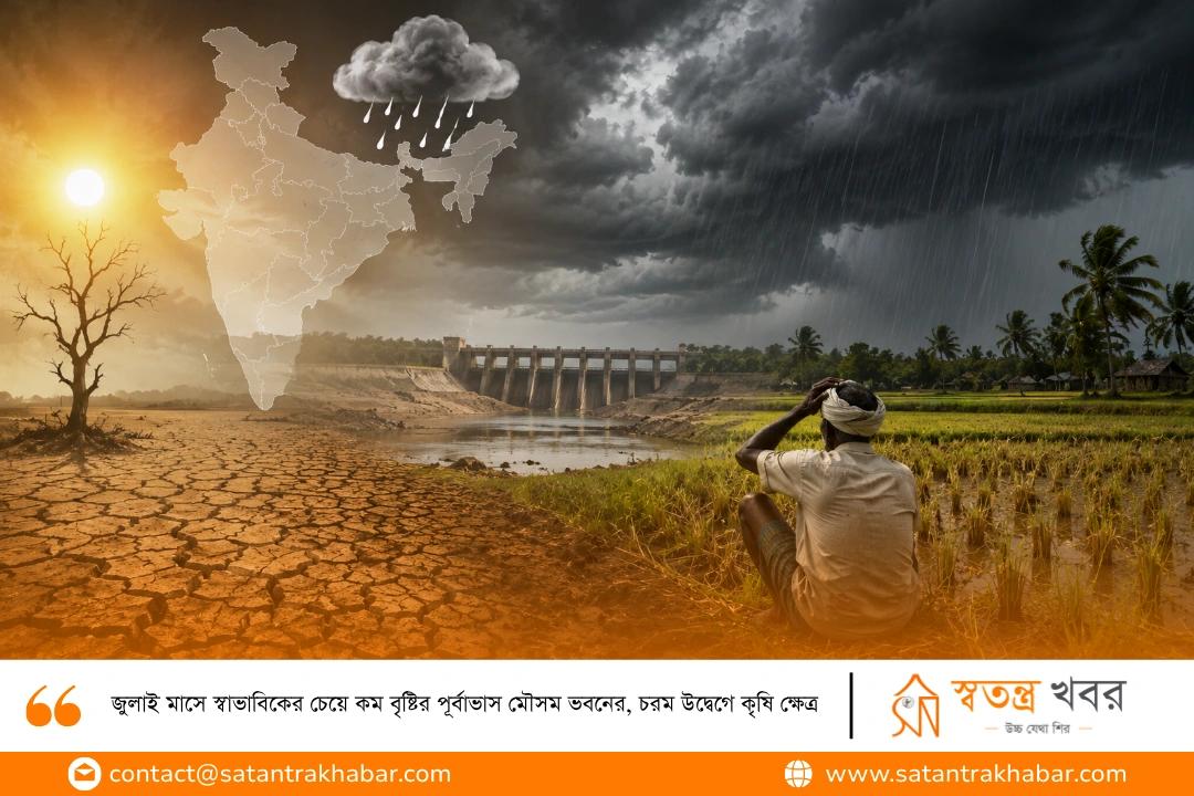 জুলাই মাসে স্বাভাবিকের চেয়ে কম বৃষ্টির পূর্বাভাস মৌসম ভবনের, চরম উদ্বেগে কৃষি ক্ষেত্র