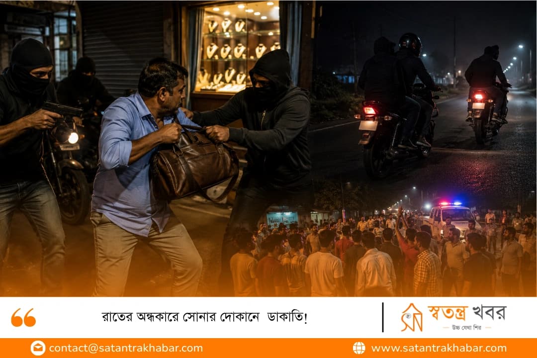 রাতের অন্ধকারে সোনার দোকানে  ডাকাতি! 