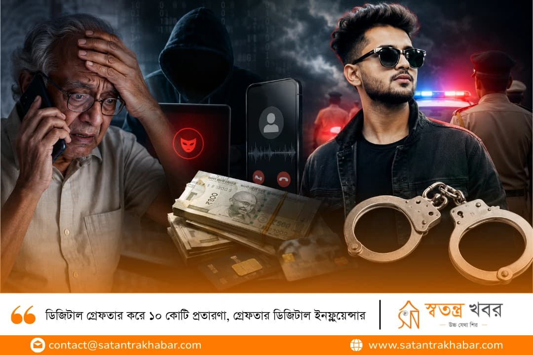 ডিজিটাল গ্রেফতার করে ১০ কোটি প্রতারণা, গ্রেফতার ডিজিটাল ইনফ্লুয়েন্সার