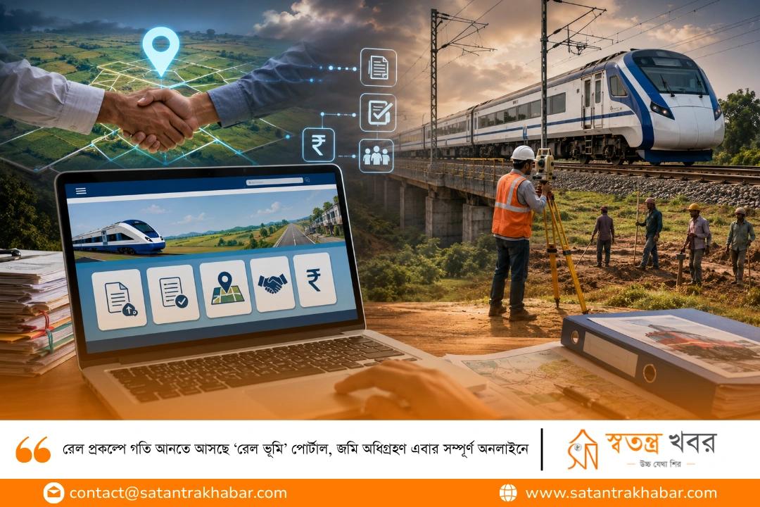রেল প্রকল্পে গতি আনতে আসছে ‘রেল ভূমি’ পোর্টাল, জমি অধিগ্রহণ এবার সম্পূর্ণ অনলাইনে