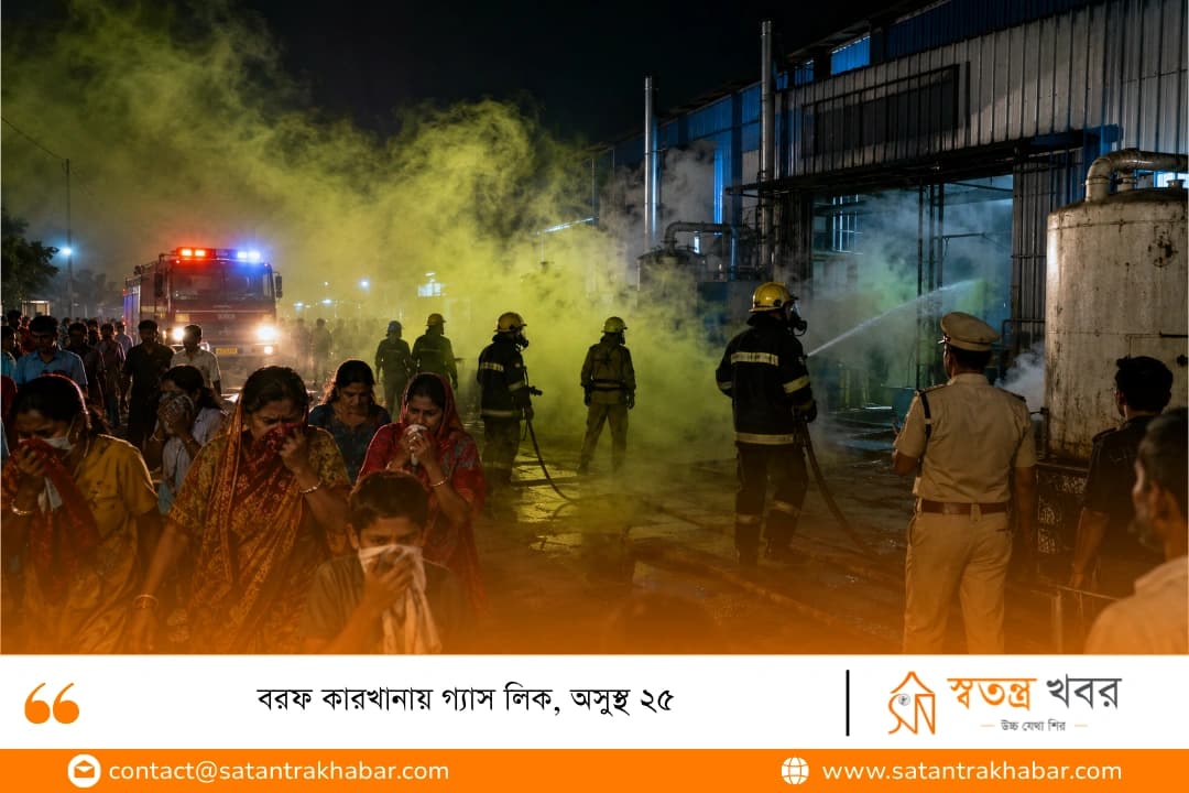 বরফ কারখানায় গ্যাস লিক, অসুস্থ ২৫