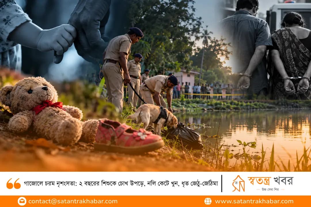 গাজোলে চরম নৃশংসতা: ২ বছরের শিশুকে চোখ উপড়ে, নলি কেটে খুন, ধৃত জেঠু-জেঠিমা