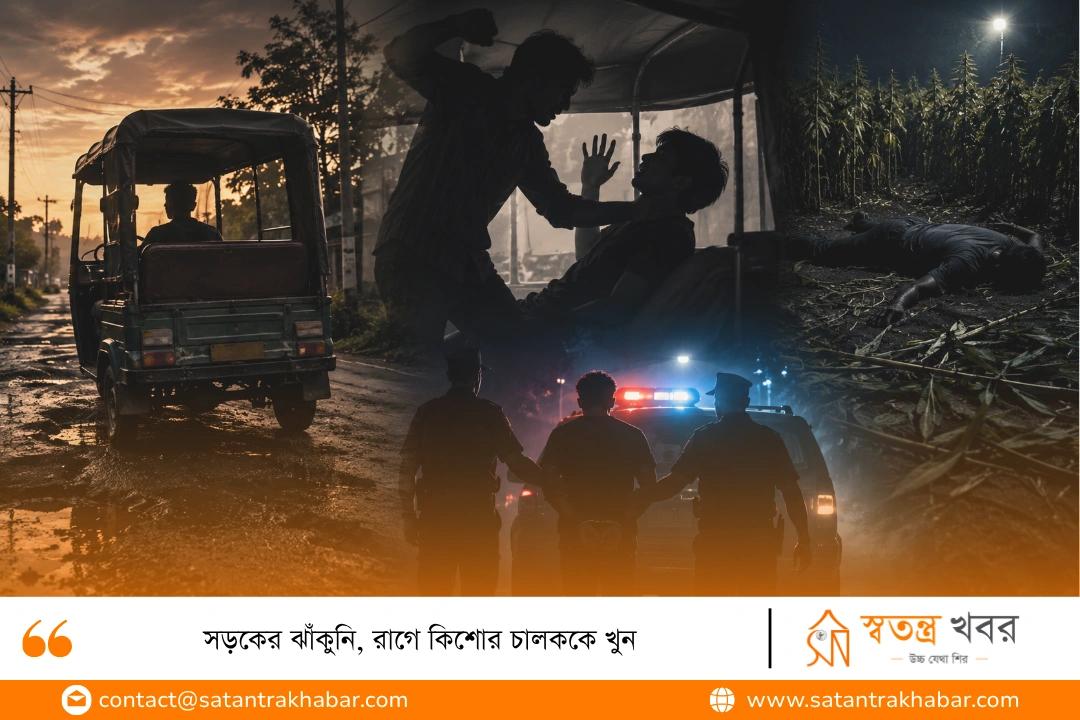 সড়কের ঝাঁকুনি, রাগে কিশোর চালককে খুন