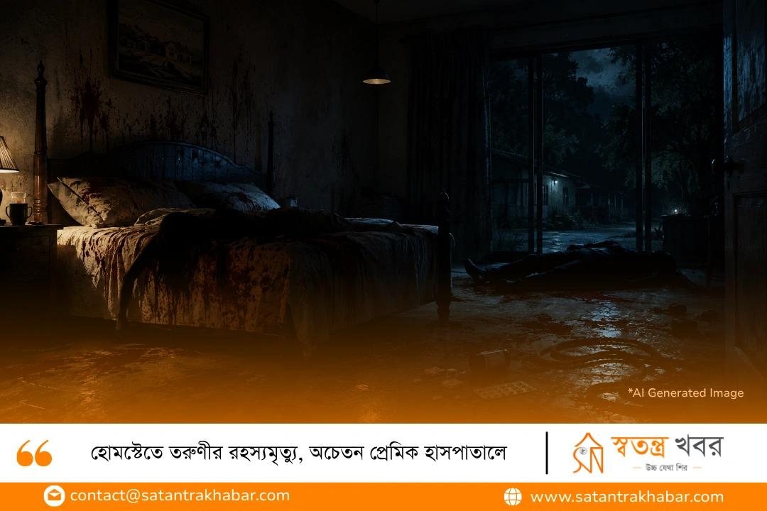 হোমস্টেতে তরুণীর রহস্যমৃত্যু, অচেতন প্রেমিক হাসপাতালে