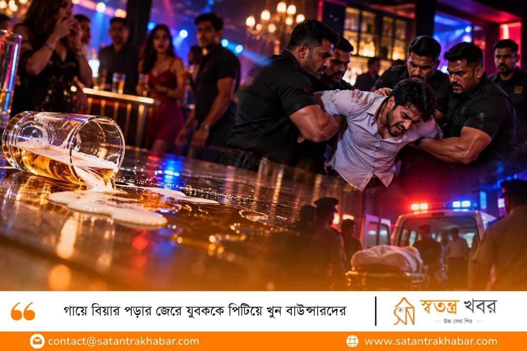 গায়ে বিয়ার পড়ার জেরে যুবককে পিটিয়ে খুন বাউন্সারদের