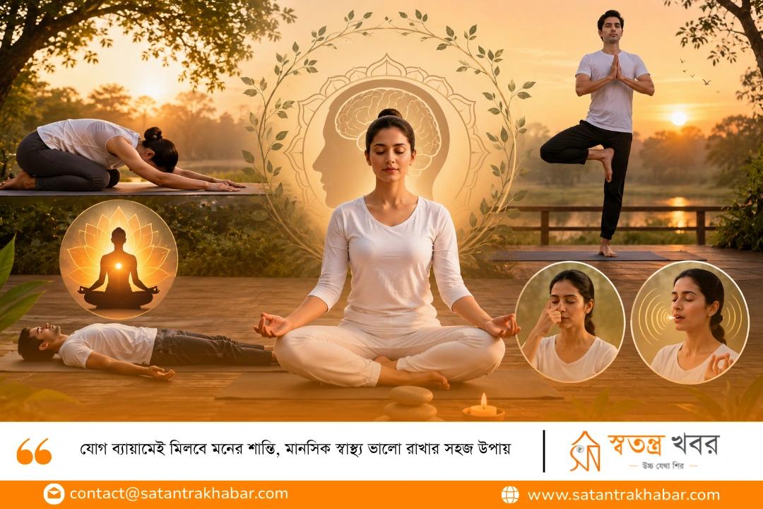 যোগ ব্যায়ামেই মিলবে মনের শান্তি, মানসিক স্বাস্থ্য ভালো রাখার সহজ উপায়