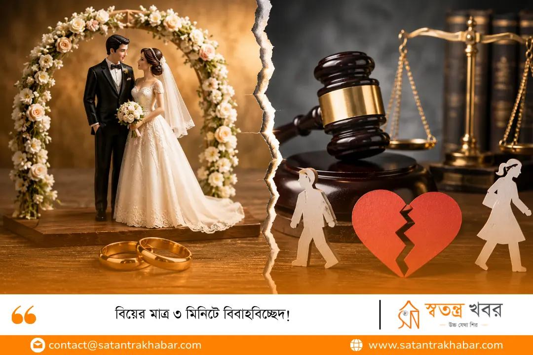 বিয়ের মাত্র ৩ মিনিটে বিবাহবিচ্ছেদ! 