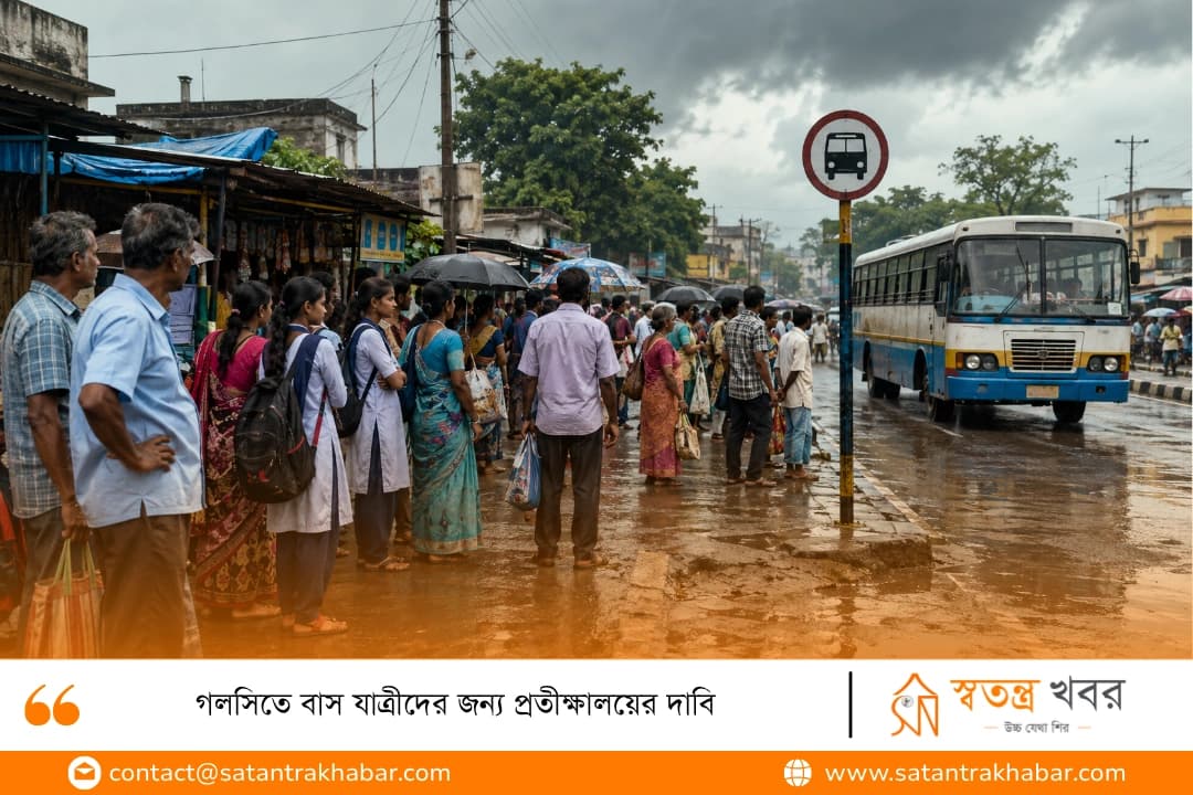 গলসিতে বাস যাত্রীদের জন্য প্রতীক্ষালয়ের দাবি 