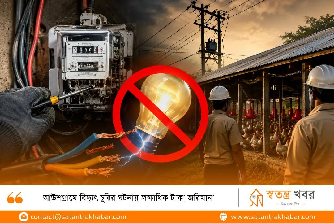 আউশগ্রামে বিদ্যুৎ চুরির ঘটনায় লক্ষাধিক টাকা জরিমানা