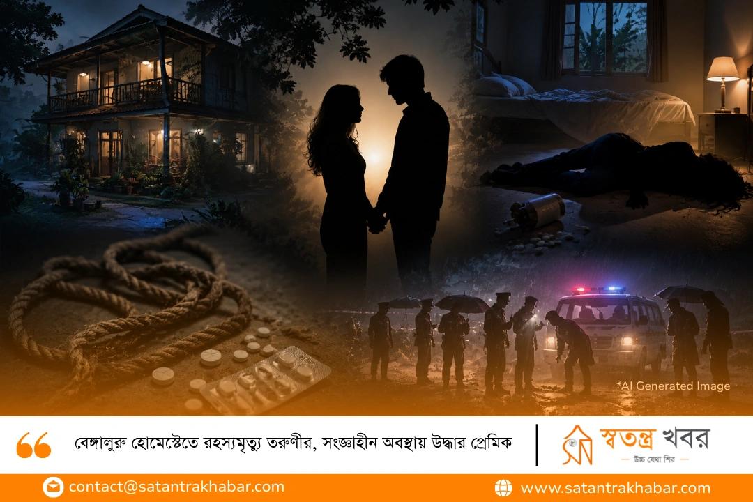 বেঙ্গালুরু হোমেস্টেতে রহস্যমৃত্যু তরুণীর, সংজ্ঞাহীন অবস্থায় উদ্ধার প্রেমিক